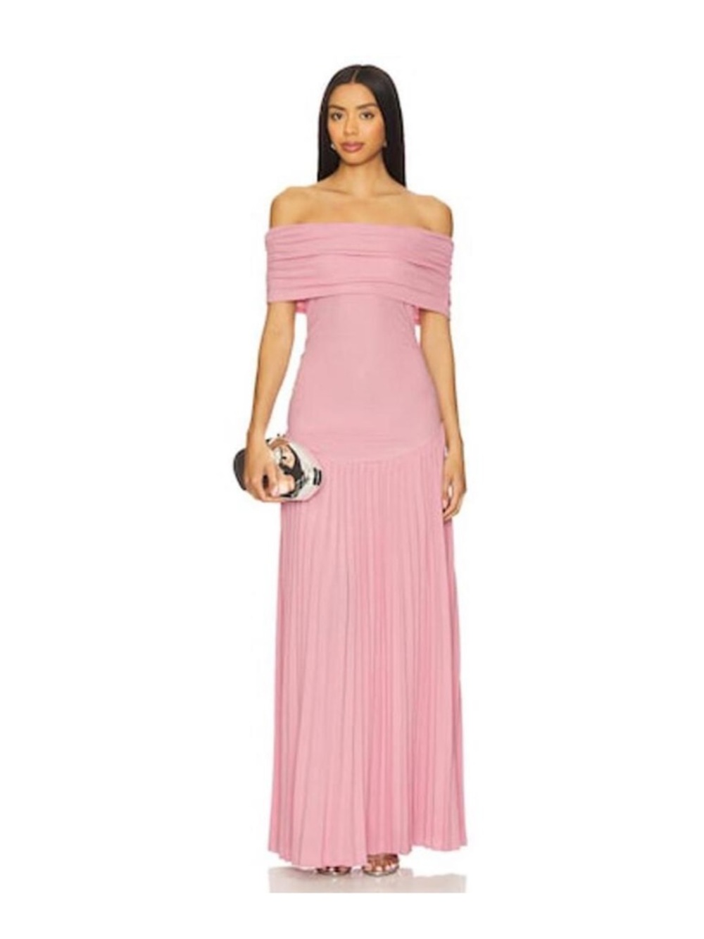 Lioness Blush Pink off the shoulder Maxi Dress baby shower dress